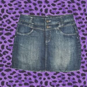 Denim mini skirt skater girl